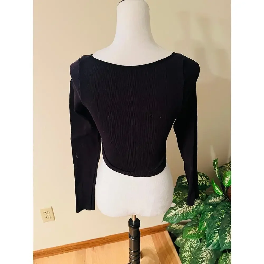 Aritzia Sunday Best Ribbed Black Long Sleeve